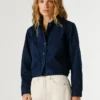 Chaqueta de sarga con cuello de camisa Chaqueta de sarga con cuello de camisa