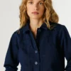 Chaqueta de sarga con cuello de camisa Chaqueta de sarga con cuello de camisa