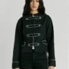Chaqueta de sarga con cuello mao Chaqueta de sarga con cuello mao