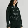 Chaqueta de sarga con cuello mao Chaqueta de sarga con cuello mao