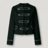 Chaqueta de sarga con cuello mao Chaqueta de sarga con cuello mao