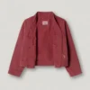 Chaqueta teñida en prenda con cuello en V