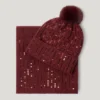Conjunto de gorro y bufanda con lentejuelas
