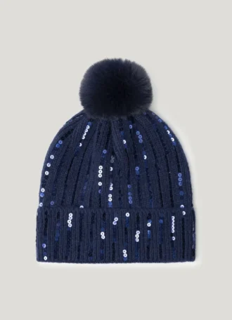 Conjunto de gorro y bufanda con lentejuelas
