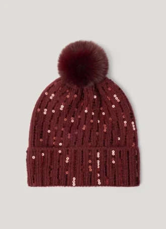 Conjunto de gorro y bufanda con lentejuelas