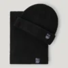 Conjunto de gorro y bufanda de punto elástico