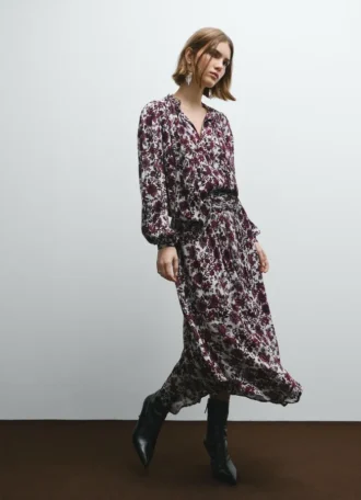 Falda larga con estampado floral