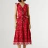 Falda larga con estampado floral