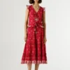 Falda larga con estampado floral