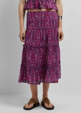 Falda midi con estampado abstracto