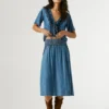 Falda midi de cambray Falda midi de cambray
