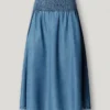 Falda midi de cambray Falda midi de cambray