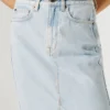Falda midi de denim de corte ajustado Falda midi de denim de corte ajustado