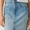 Falda midi de denim de corte ajustado Falda midi de denim de corte ajustado