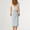 Falda midi de denim de corte ajustado Falda midi de denim de corte ajustado