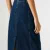 Falda midi de denim de corte ajustado Falda midi de denim de corte ajustado