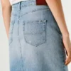 Falda midi de denim de corte ajustado Falda midi de denim de corte ajustado