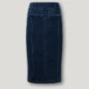 Falda midi de denim de corte ajustado Falda midi de denim de corte ajustado