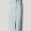 Falda midi de denim de corte ajustado Falda midi de denim de corte ajustado