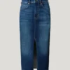 Falda midi de denim de corte ajustado Falda midi de denim de corte ajustado