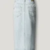 Falda midi de denim de corte ajustado Falda midi de denim de corte ajustado