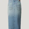 Falda midi de denim de corte ajustado Falda midi de denim de corte ajustado
