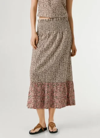 Falda midi estampada