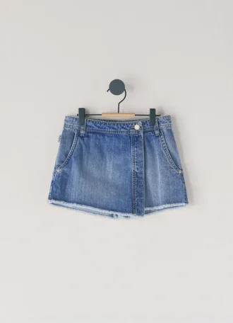 Falda-pantalón vaquera de corte holgado