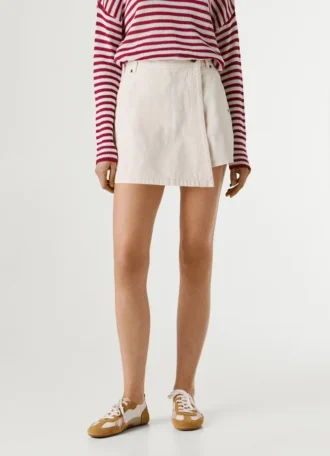 Falda-pantalón vaquera de corte regular