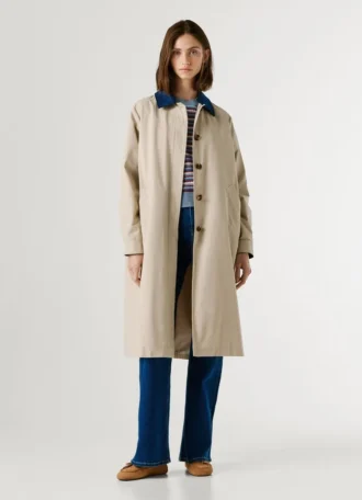 Gabardina con cuello de camisa
