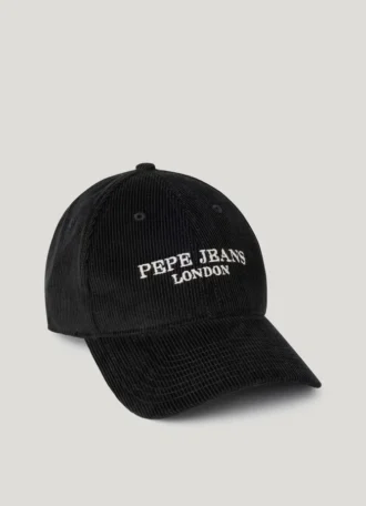 Gorra de pana con logotipo bordado