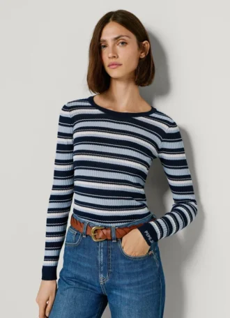 Jersey de canalé a rayas