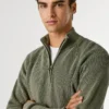 Jersey de cuello alto con media cremallera