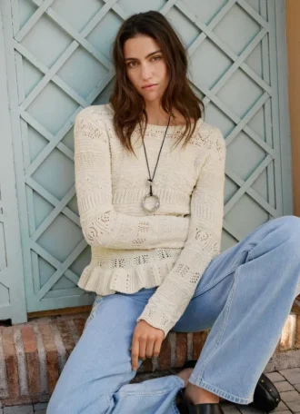 Jersey de cuello redondo Mouliné