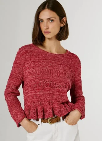 Jersey de cuello redondo Mouliné