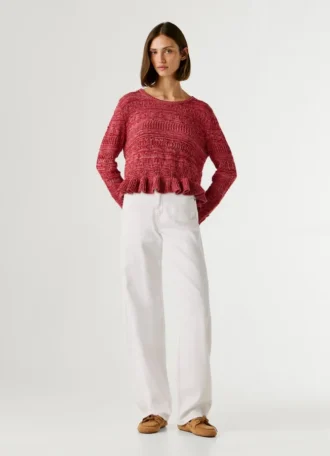 Jersey de cuello redondo Mouliné