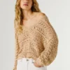 Jersey de punto calado con cuello en V