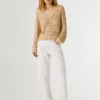 Jersey de punto calado con cuello en V