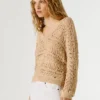Jersey de punto calado con cuello en V