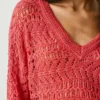Jersey de punto calado con cuello en V