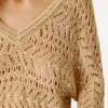 Jersey de punto calado con cuello en V