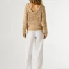 Jersey de punto calado con cuello en V