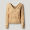 Jersey de punto calado con cuello en V