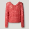 Jersey de punto calado con cuello en V