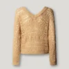Jersey de punto calado con cuello en V