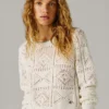 Jersey de punto calado con cuello redondo