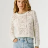 Jersey de punto calado con cuello redondo