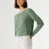 Jersey de punto calado con cuello redondo
