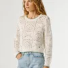 Jersey de punto calado con cuello redondo