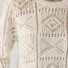Jersey de punto calado con cuello redondo